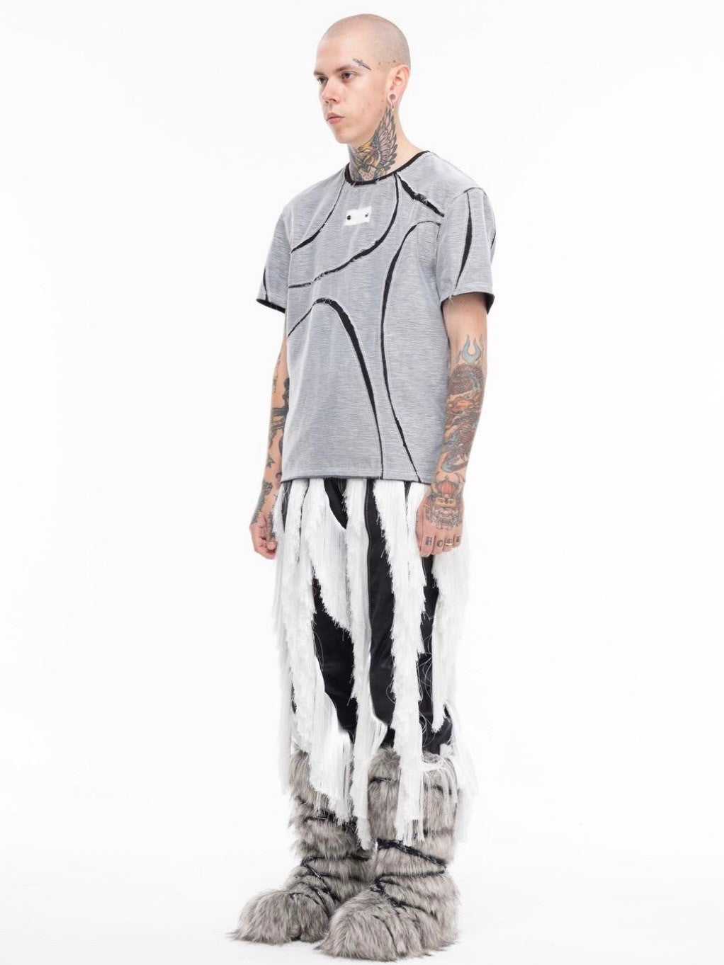 【BLR BLUER】Organza T-shirts / 【ビーエルアールブラー】オーガンザプリント半袖Tシャツ