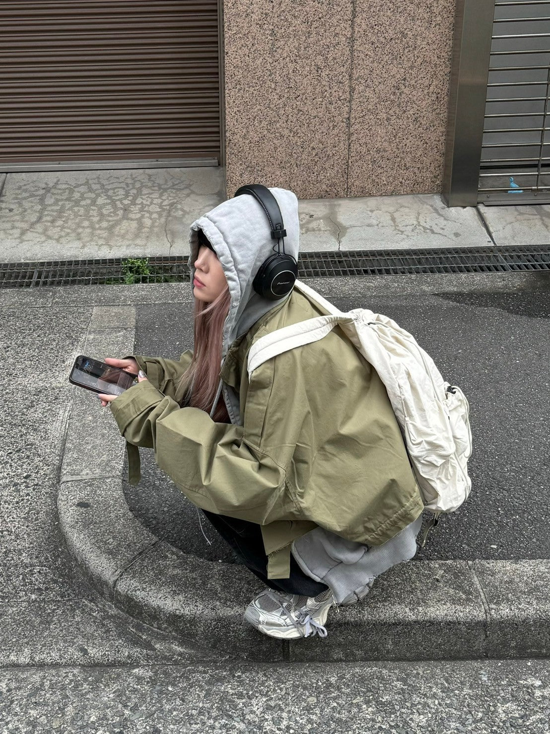 受注制【Chikashitsu +】pocket string backpack (2color) / 【チカシツプラス】ポケットストリングバッグパック