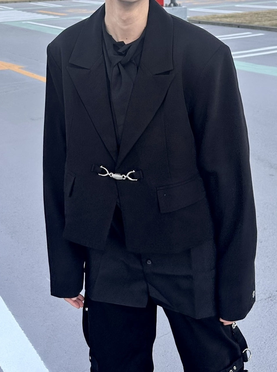 受注制【Never mind the XU】metal fit cropped jacket