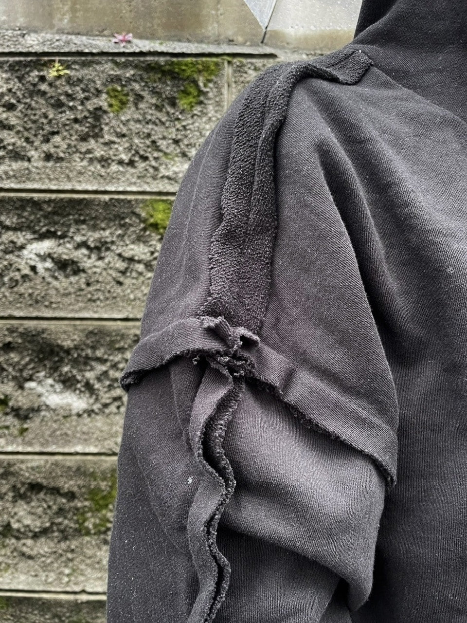 受注制【nmtc +】reverse design damage zip up hoodie (3color)