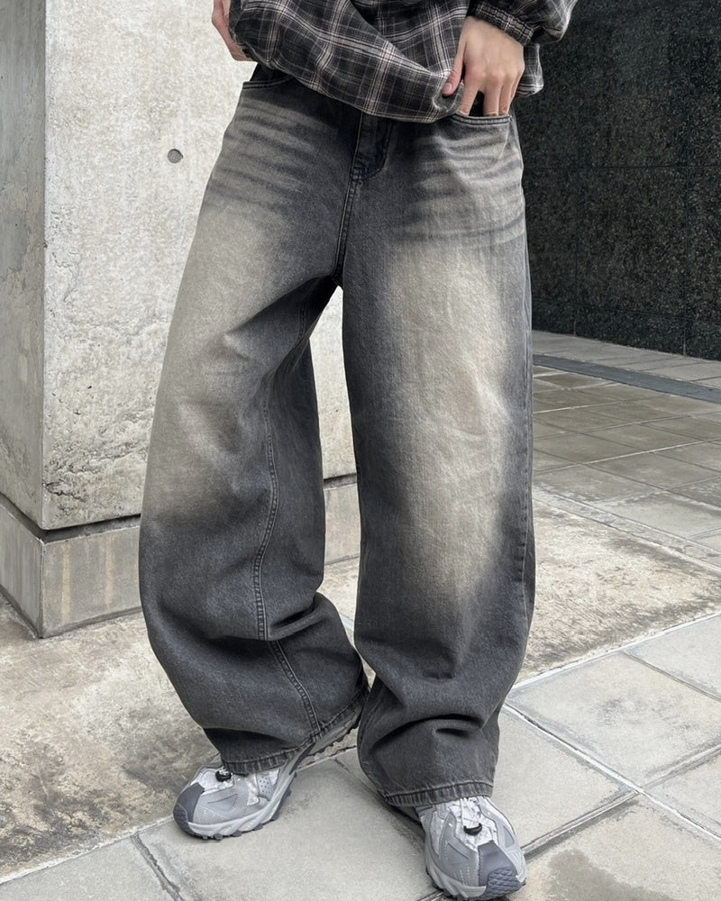受注制【youll】faded wide denim pants