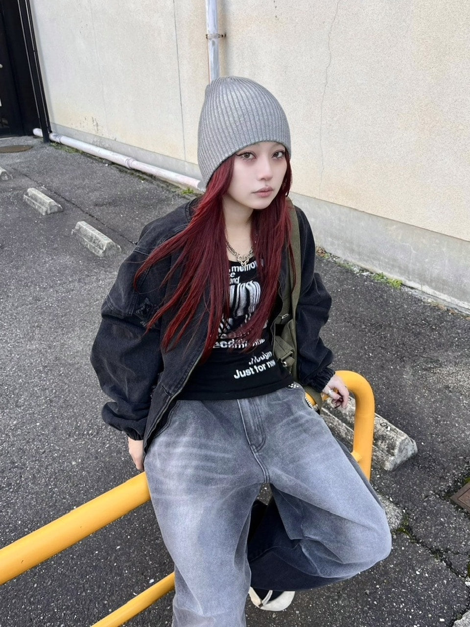 受注制【Never mind the XU】gradation denim easy pants (2color)