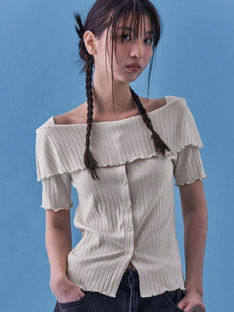 【FANCY CLUB】HEIDI KNITTED OFF-SHOULDER