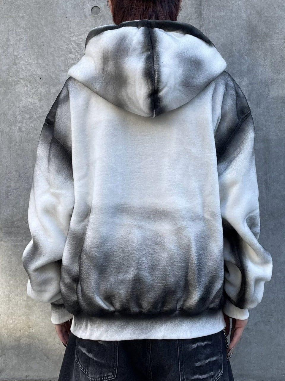 受注制【Never mind the XU】dirty zip up hoodie (2color) / 【ネバーマインド ザ エックスユー】ダーティージップパーカー