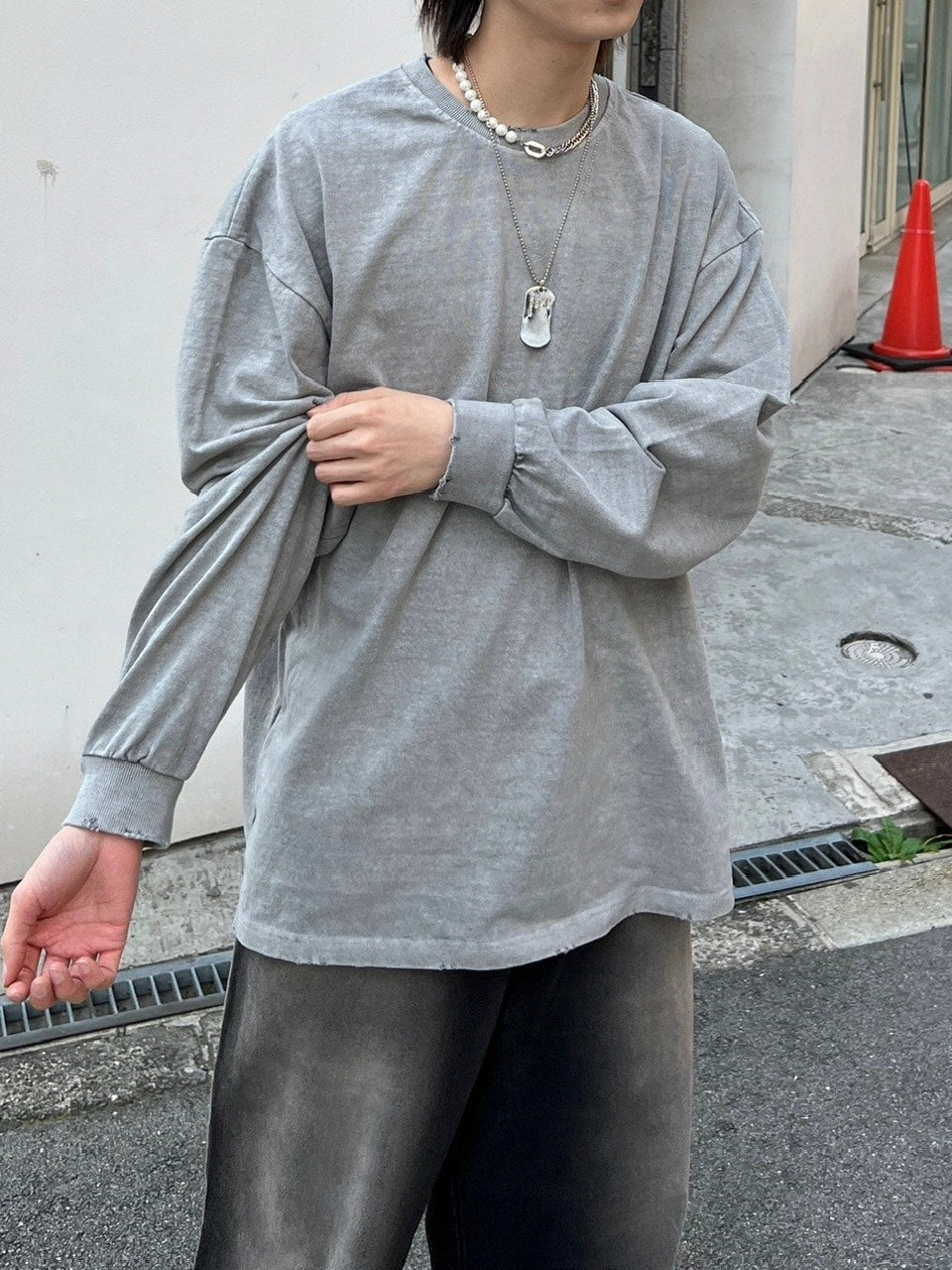 大阪店WEB限定受注制【Chikashitsu +】pigment long sleeve (2color)
