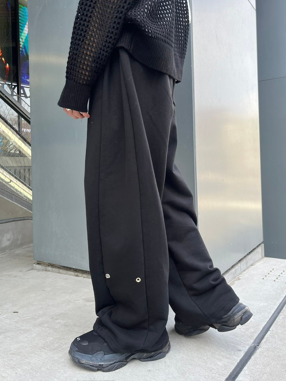 受注制【Chikashitsu +】snap button buggy sweat pants (3color) / 【チカシツプラス】スナップボタンバギースウェットパンツ