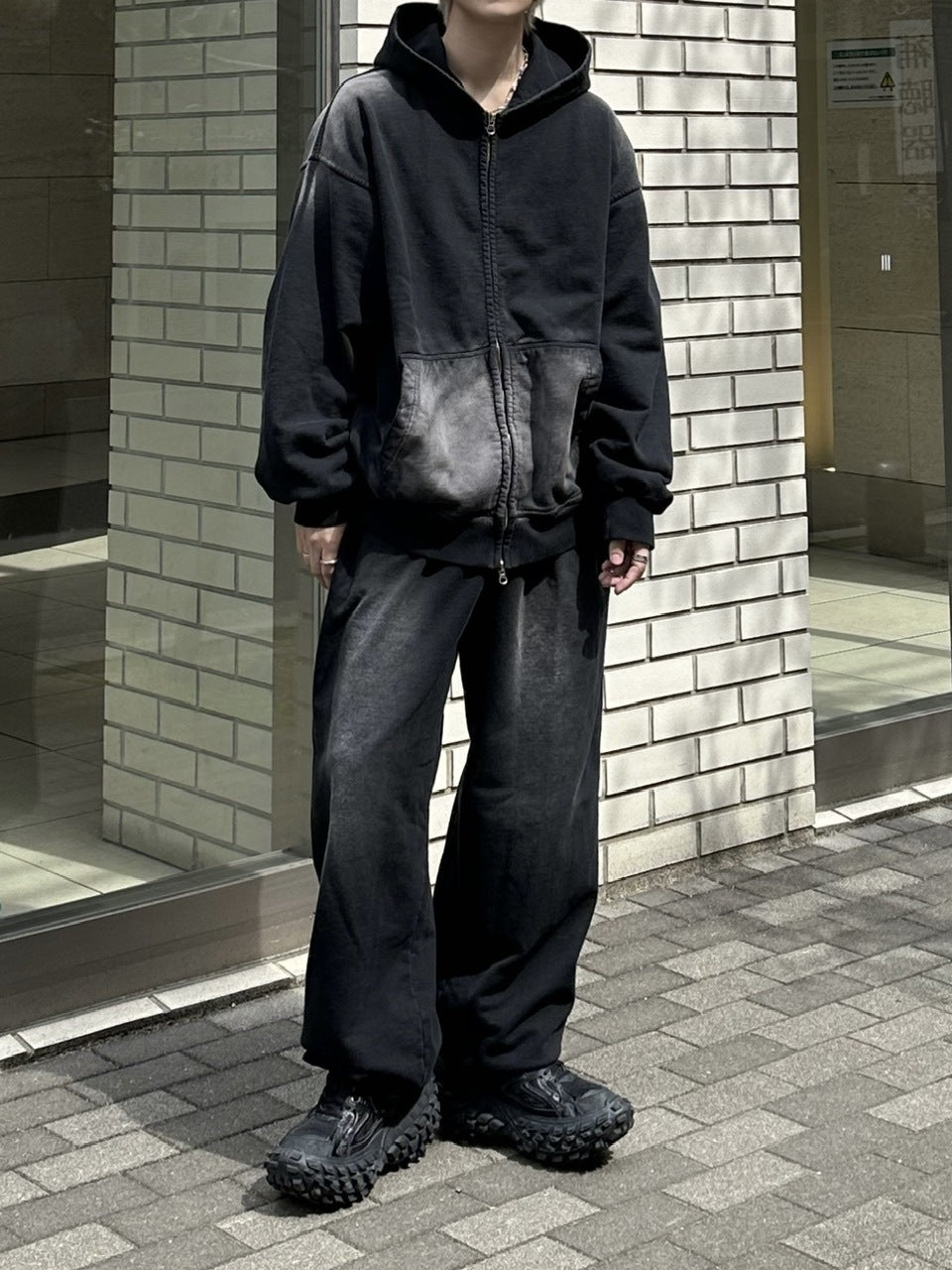 大阪店WEB限定受注制【Chikashitsu +】vintage wash sweat pants