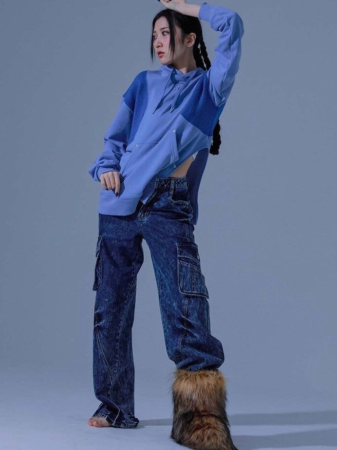 【DILETTANTISME】KNIT BLOCK HOOD T