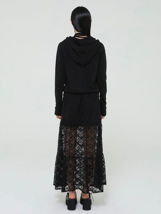 【Uglyshadow】FLOWER LACE LONG SKIRT