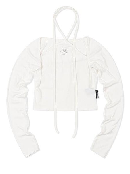 【Uglyshadow】BEADS TIE CARDIGAN SET / 【アグリーシャドウ】ビーズネクタイセット長袖カーディガン