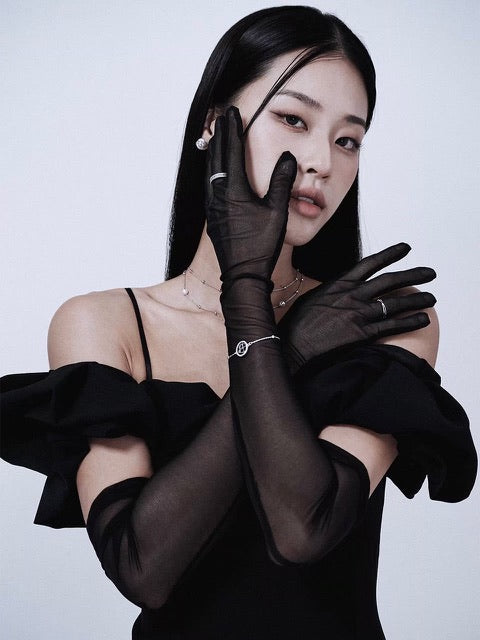 【BLACK PURPLE】silver925 gemline ring