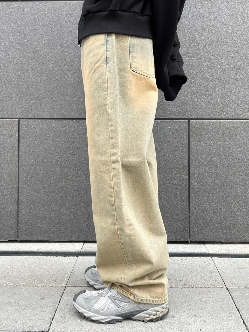 【Chikashitsu +】vintage wash semi wide denim pants 3 / 【チカシツプラス】ヴィンテージウォッシュセミワイドデニムパンツ