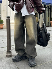 【Chikashitsu +】vintage wash semi wide denim pants 2 / 【チカシツプラス】ヴィンテージウォッシュセミワイドデニムパンツ