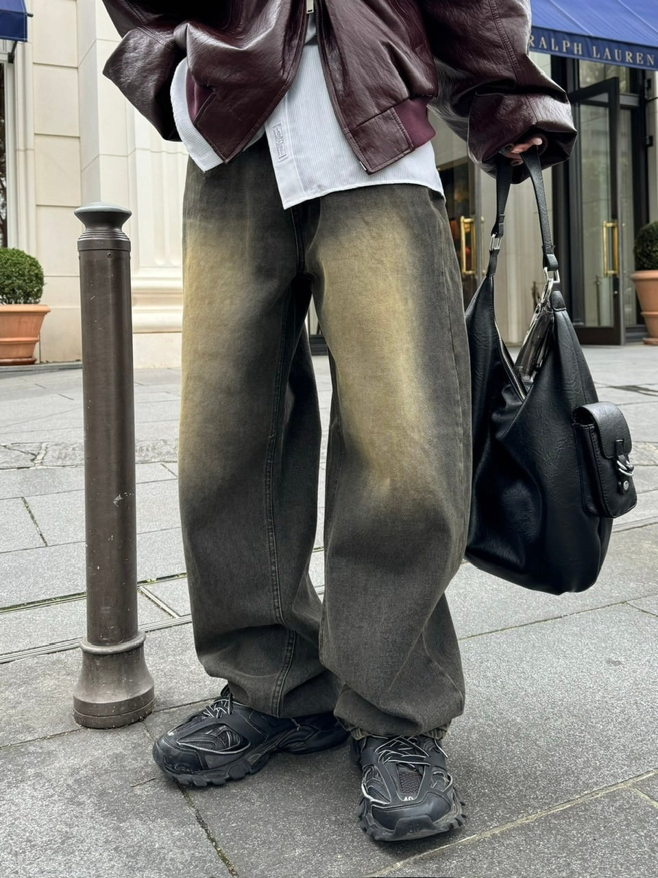 【Chikashitsu +】vintage wash semi wide denim pants 2 / 【チカシツプラス】ヴィンテージウォッシュセミワイドデニムパンツ