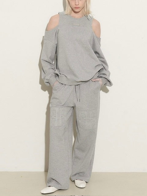 【ROCK CAKE】Open Shoulder Sweatshirt