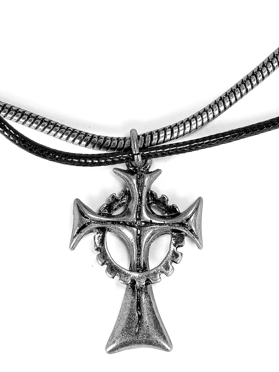 【Rosen Kreuz】guilty cross leather necklace