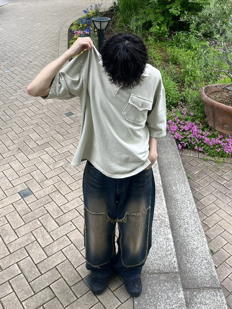 受注制【youll】vintage double knee denim pants