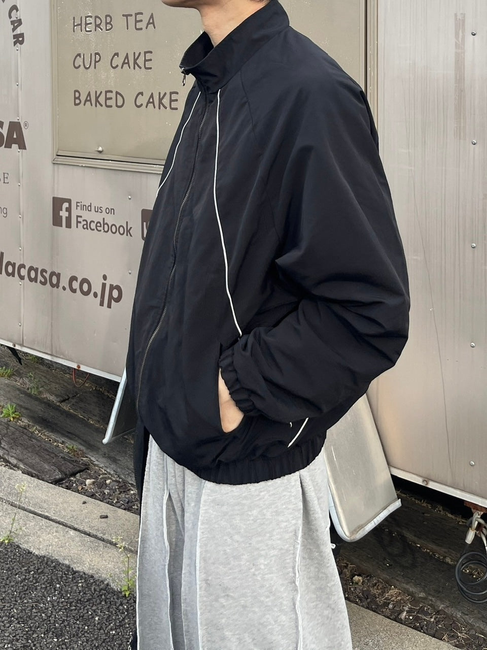 受注制【youll】piping nylon jacket (2color)