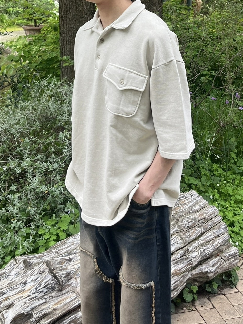 受注制【youll】pigment polo shirt (2olor)