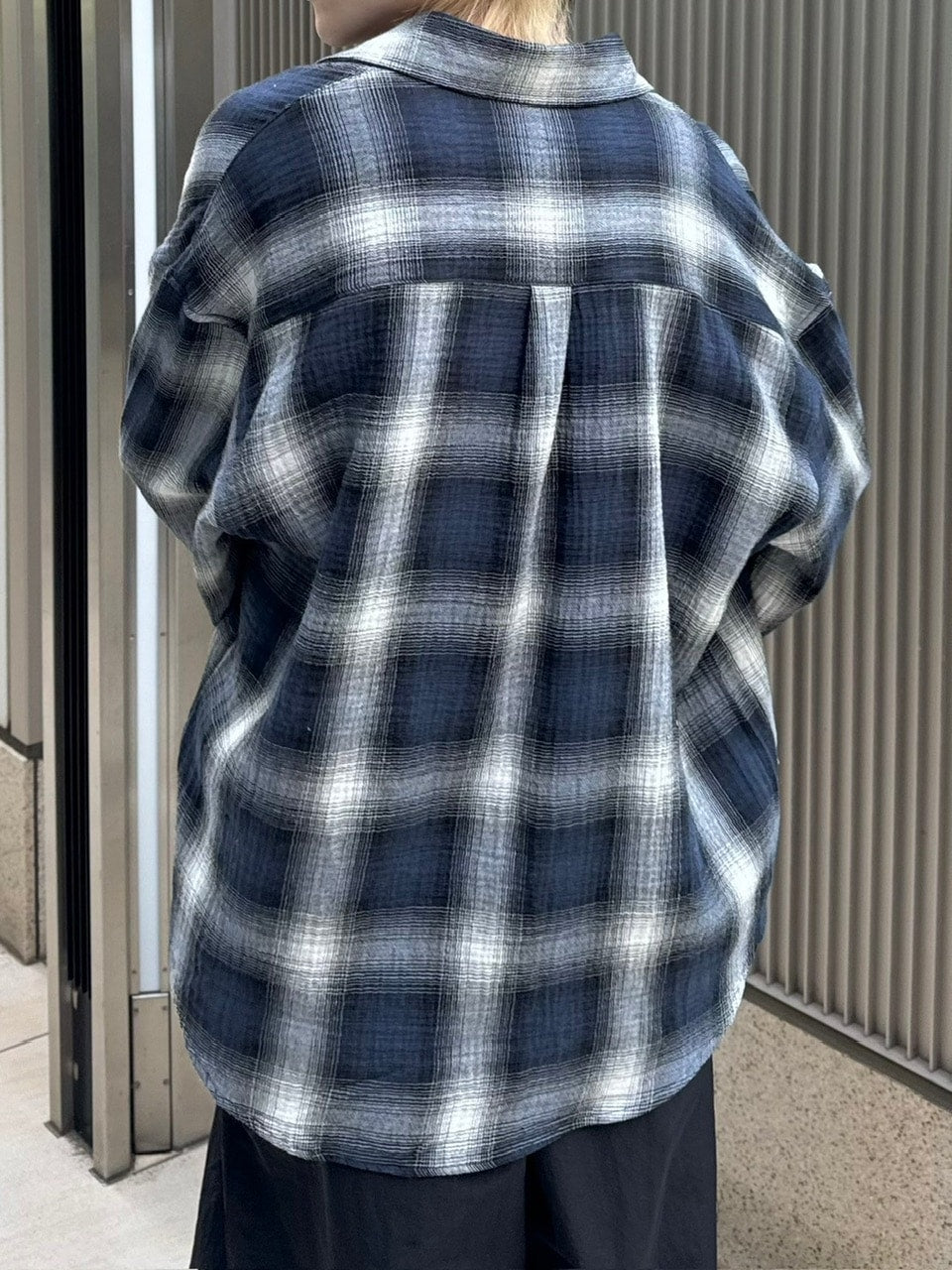 受注制【Chikashitsu +】shadow check shirt (2color) / 【チカシツプラス】シャドウチェック長袖シャツ