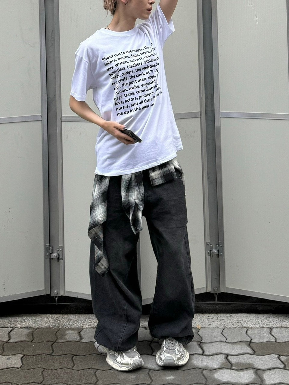 受注制【Chikashitsu +】logo lettering t-shirt (2color) / 【チカシツプラス】ロゴレタリングプリント半袖Tシャツ