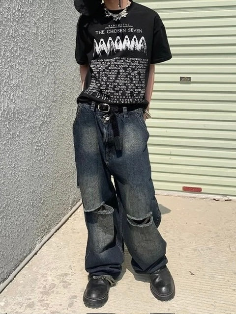 【Pioneer of Heroism】Grunge mud dyed denim pants