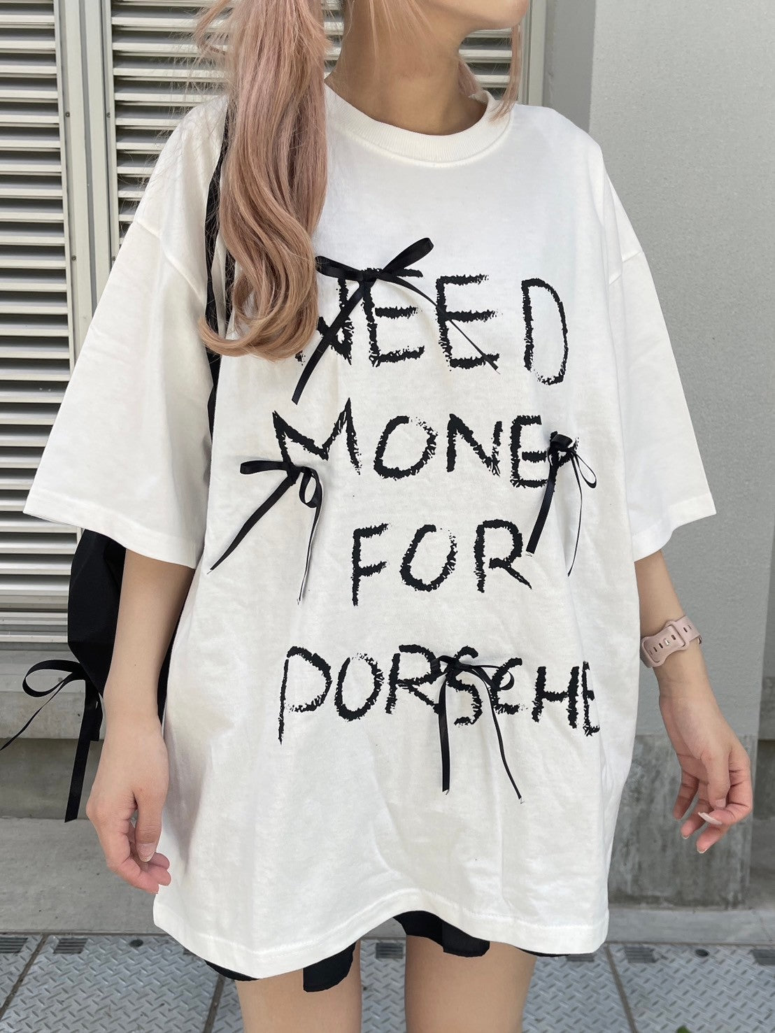 【nmtc +】ribbon half sleeve tee (3color)