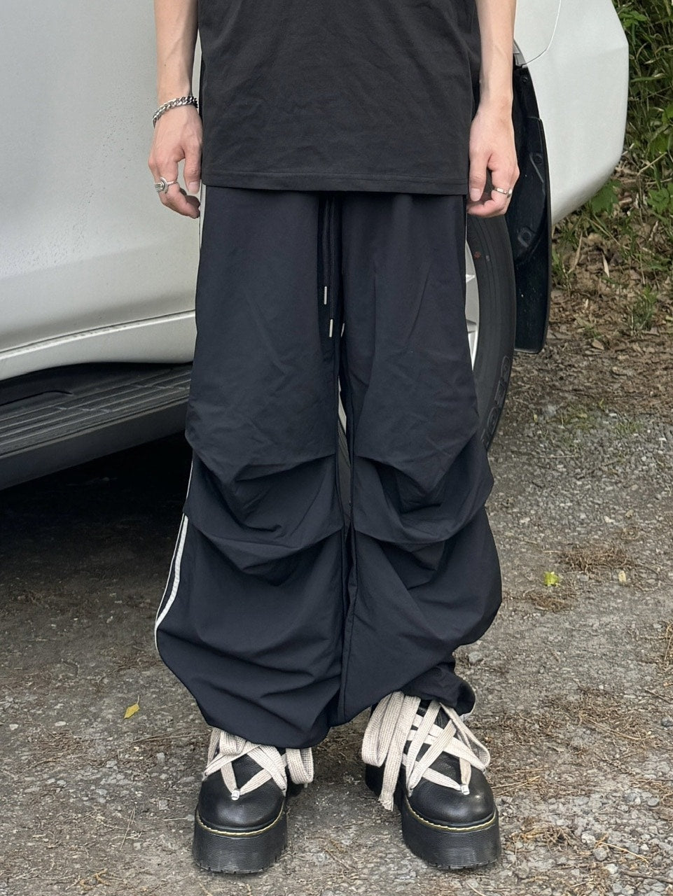 受注制【RENOL】side line parachute pants (2color)