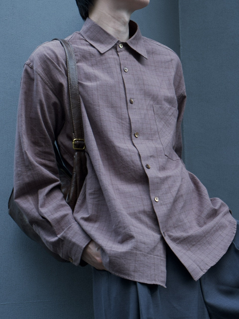 東京店WEB限定【Chikashitsu +】glen check regular shirt(2color)