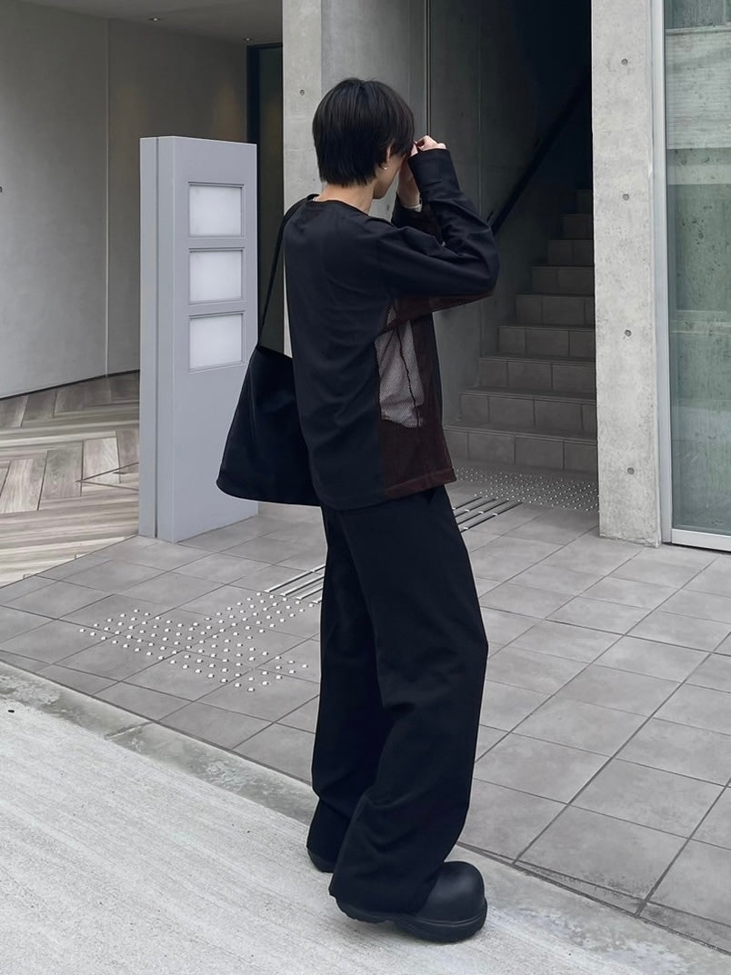 受注制【Chikashitsu +】side pattern mesh long sleeve