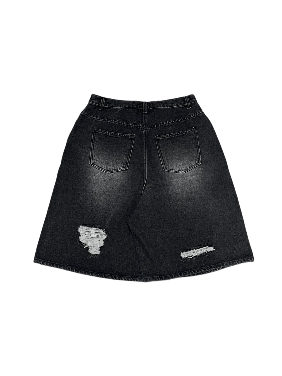 受注制【Never mind the XU】damage denim shorts 2 (2color)