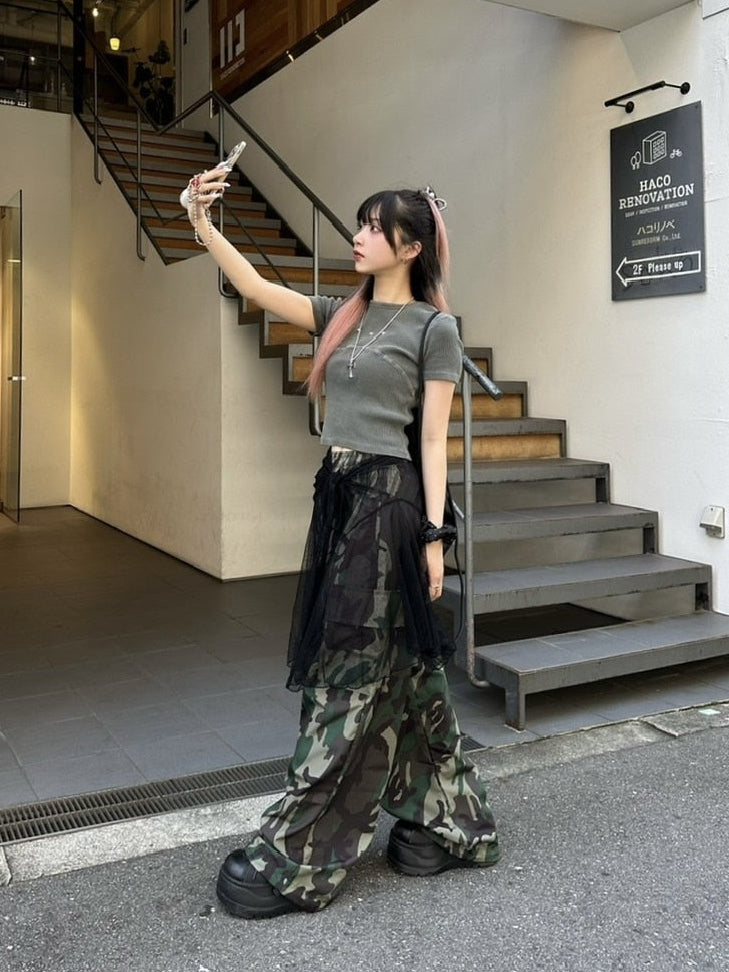 受注制【Never mind the XU】camouflage cargo pants