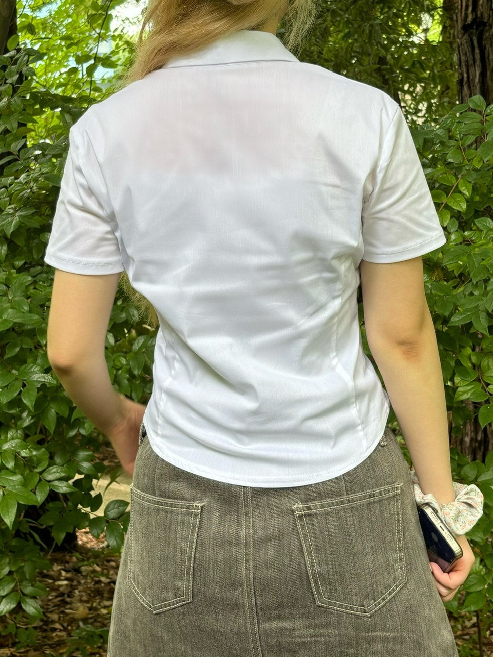 受注制【OaKS】cropped half sleeve shirt (3color)