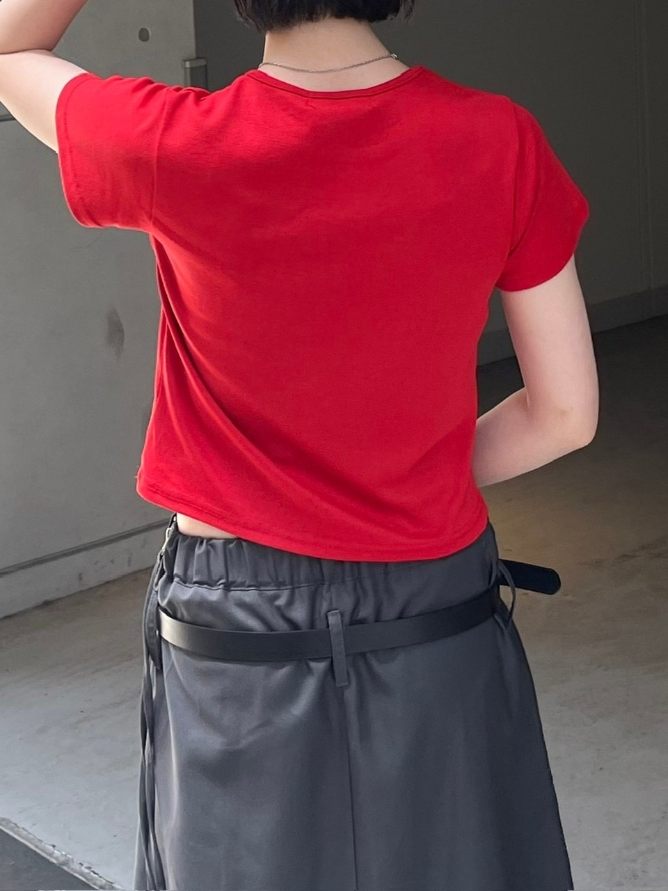 受注制【OaKS】cropped half sleeve t-shirt (3color)