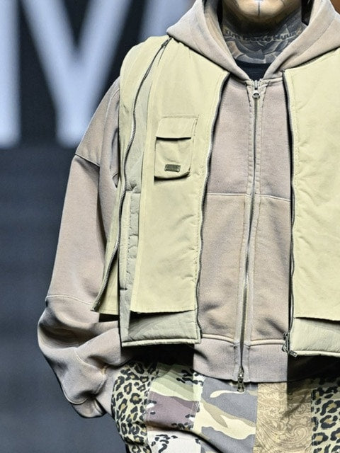 【AJOBYAJO】Vintage Pigment Zip-Up Hoodie