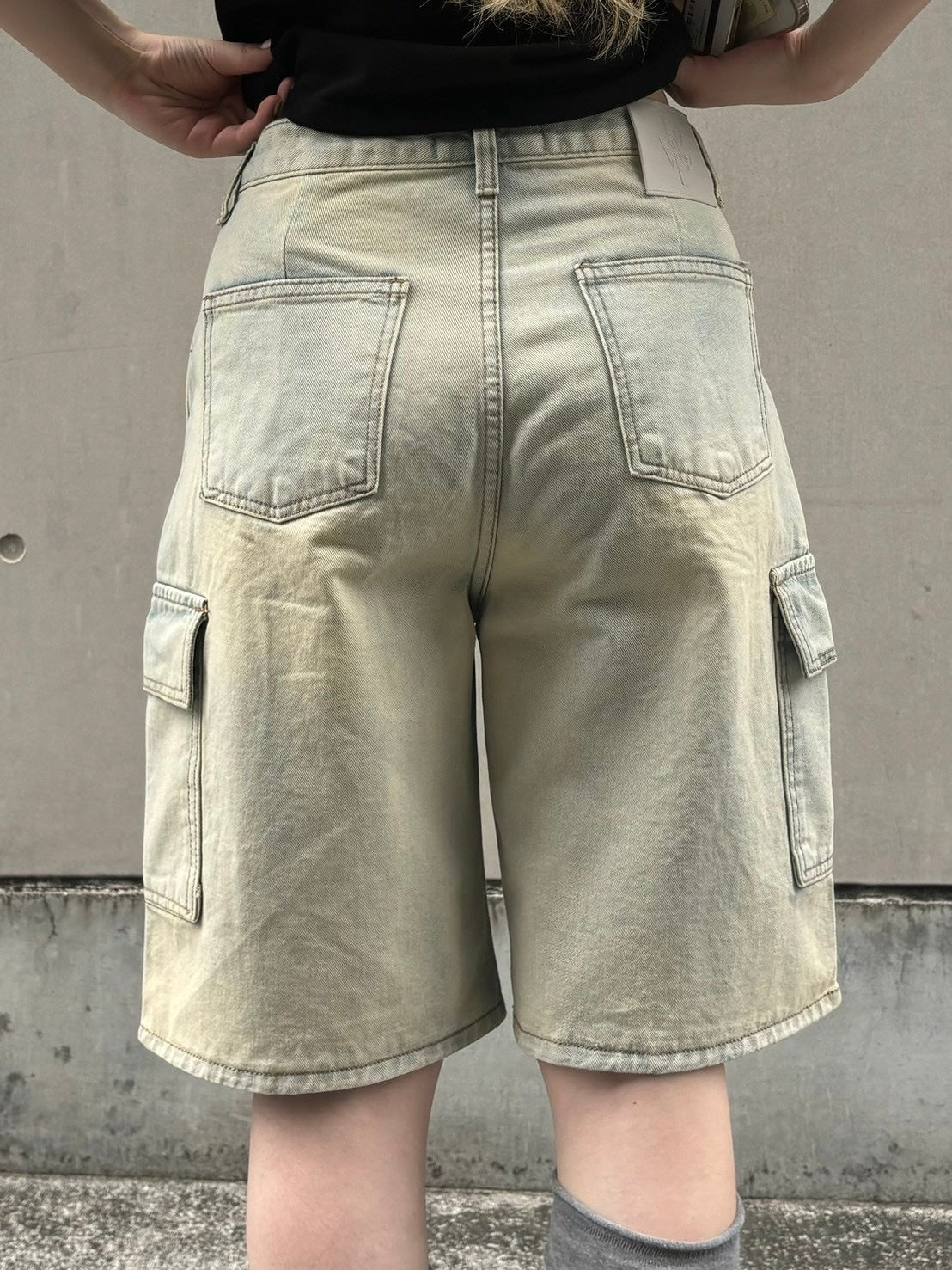 受注制【OaKS】cargo denim half pants
