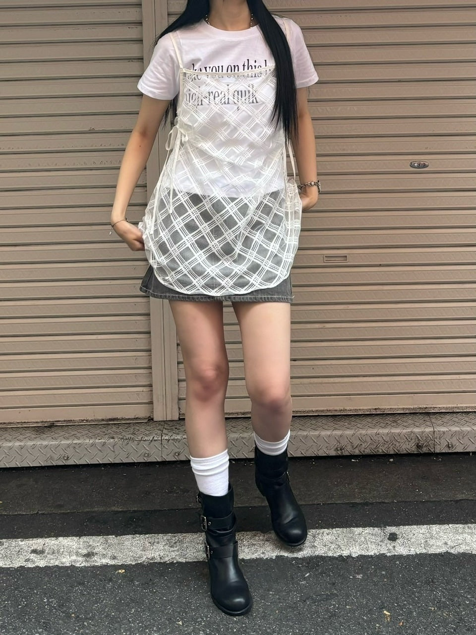 受注制【OaKS】layered check onepiece (2color)