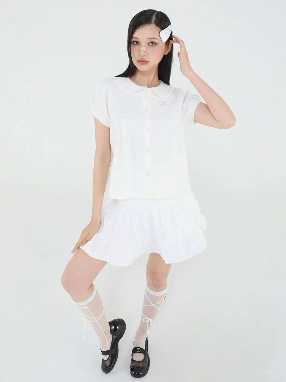 【Uglyshadow】BEADS CANCAN FLARE SKIRT