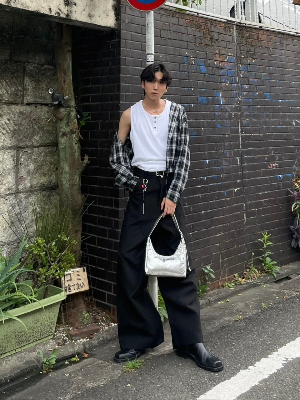 【Chikashitsu +】henry neck sleeveless (3color) / 【チカシツプラス】ヘンリーネックタンクトップ