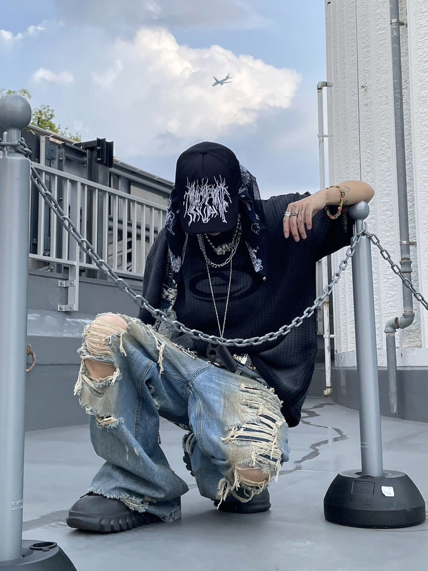 受注制【Never mind the XU】washing waffle tee (3color)