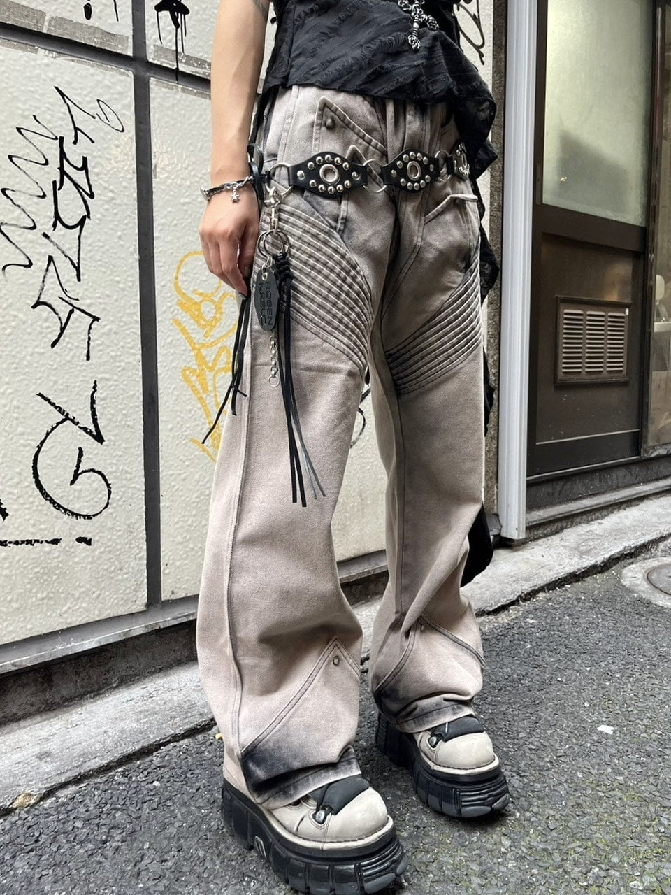 受注制【Never mind the XU】studs western belt