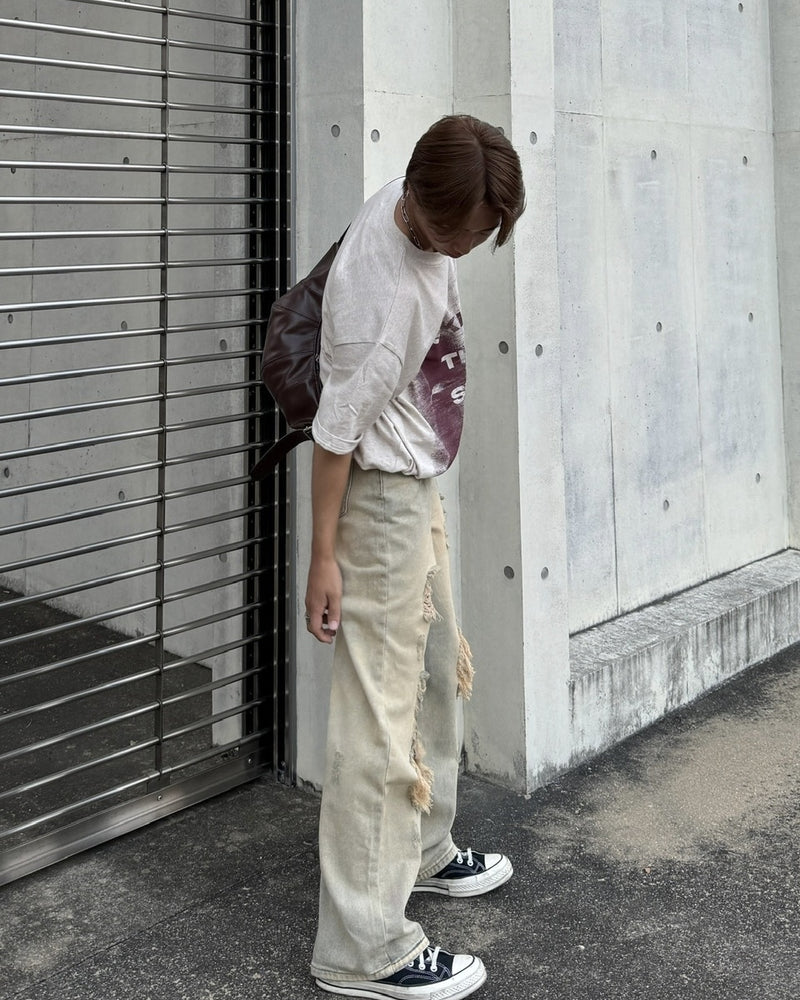 受注制【RENOL】damage denim pants