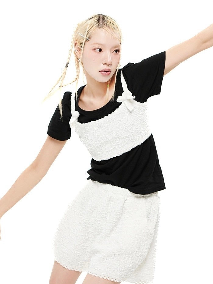 【HOLY NUMBER 7】Lace layered bustier