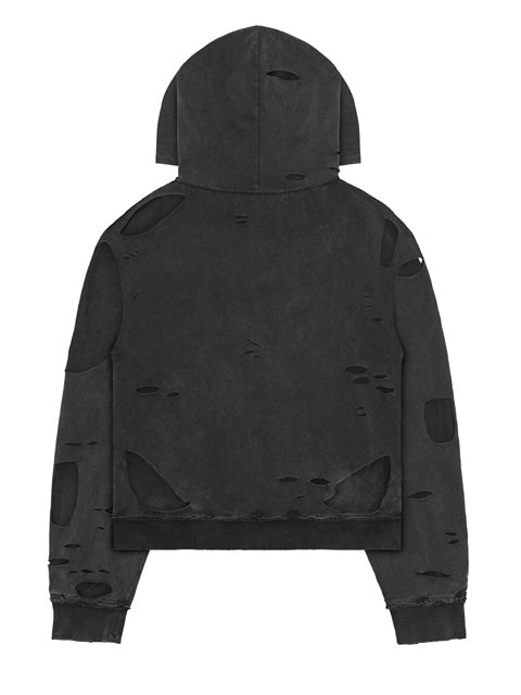 【RACER WORLDWIDE】Distressed 2 Layer Hoodie / 【レーサーワールドワイド】ツーレイヤーダメージジップアップ長袖パーカー