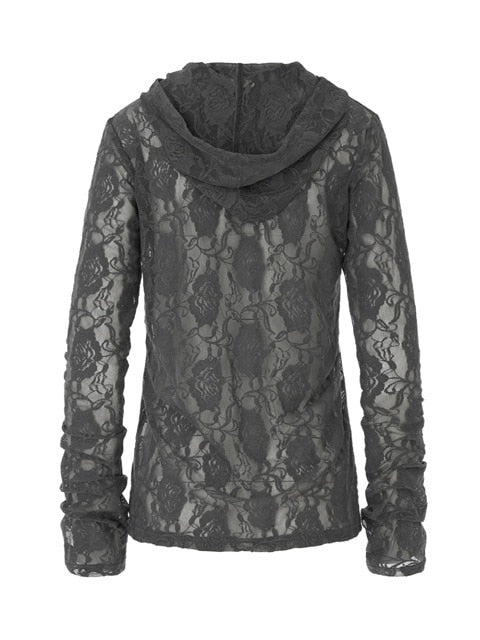 【NACHE】LACE HOODIE SHIRT