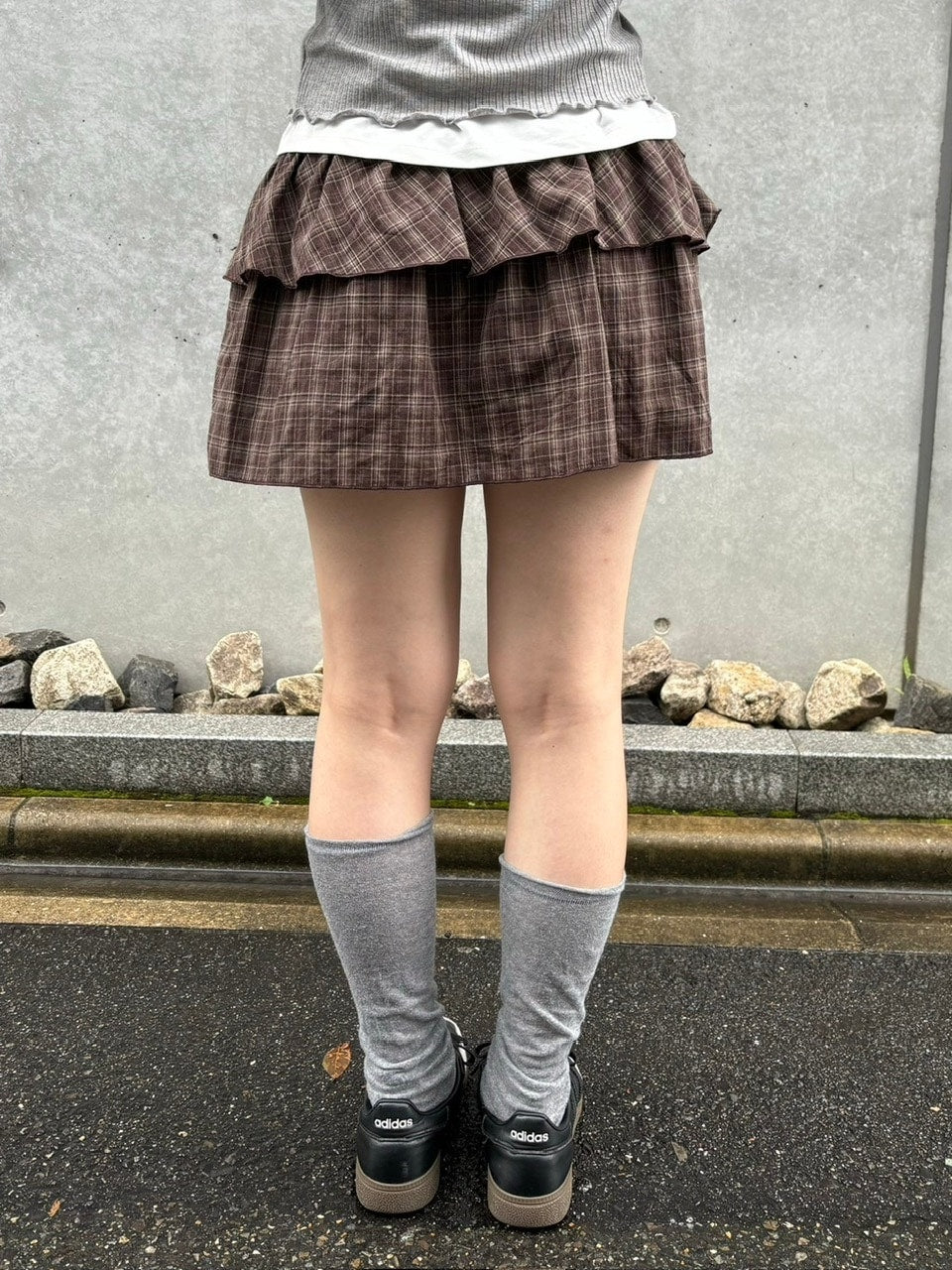 受注制【oaks】check frill wrap skirt (2color)