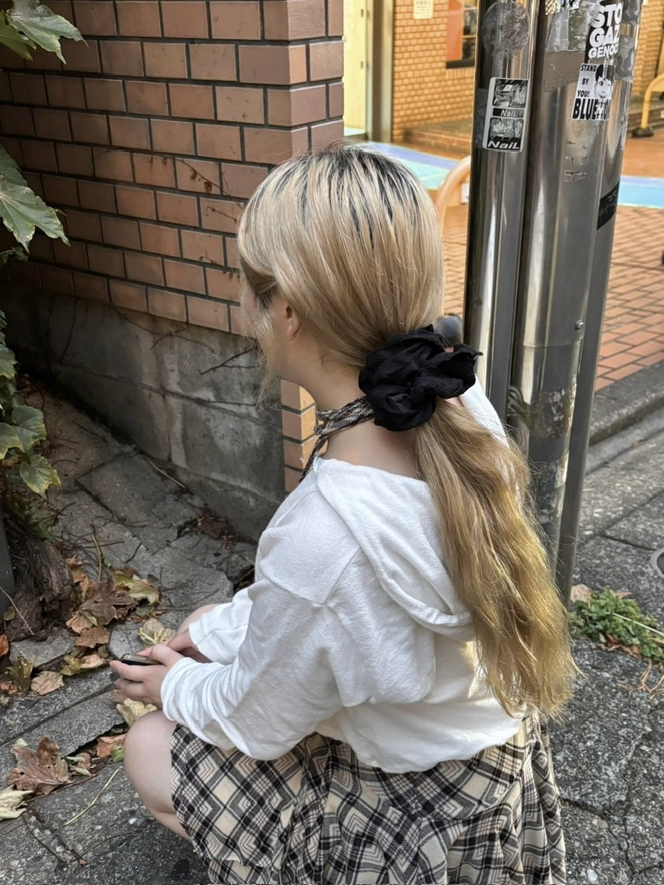 受注制【oaks】lace scrunch (2color)