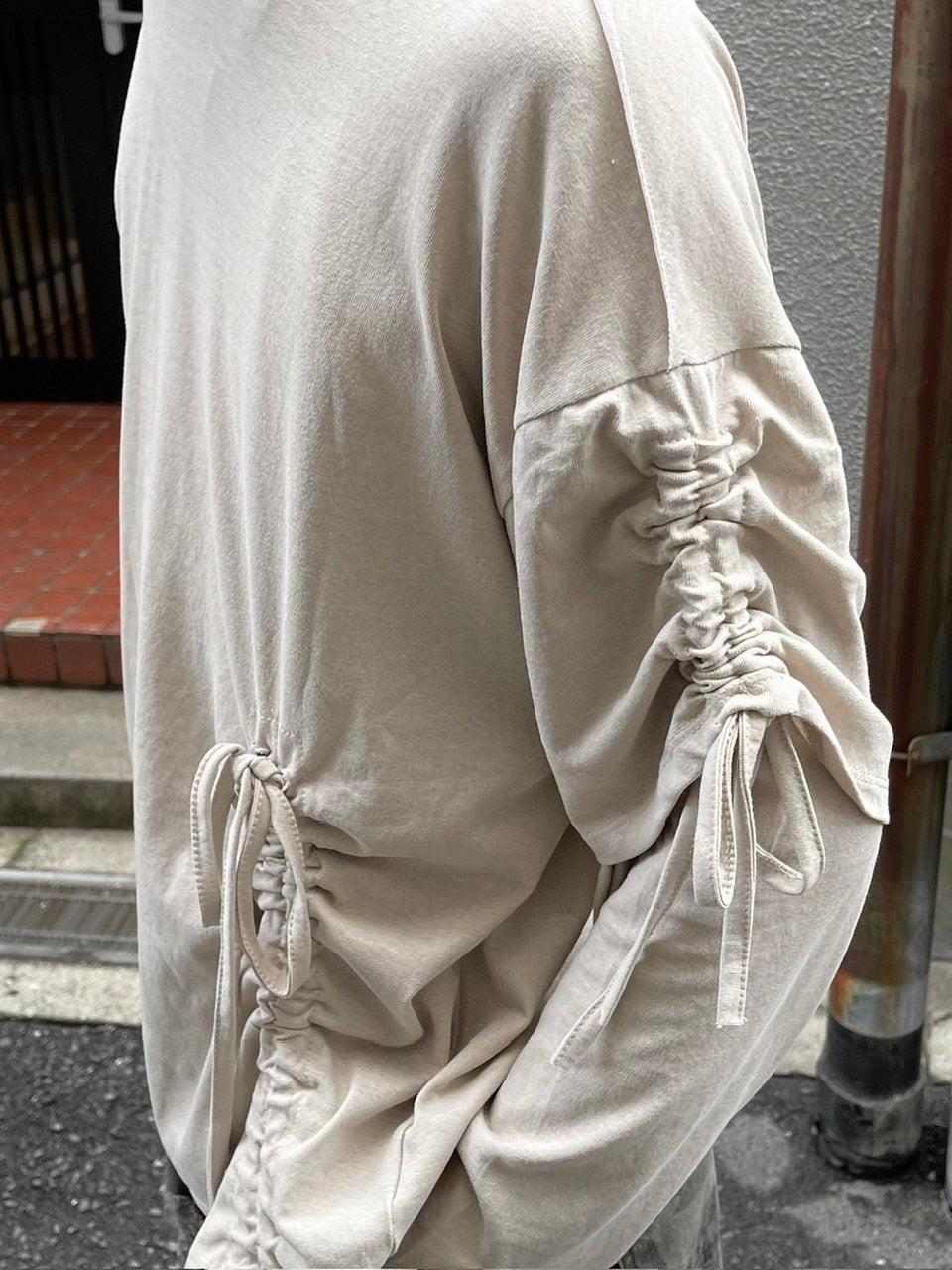 受注制【oaks】oversized shirring layered long sleeve (3color)