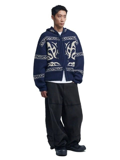 【NOMANUAL】COWICHAN HOODED ZIP-UP