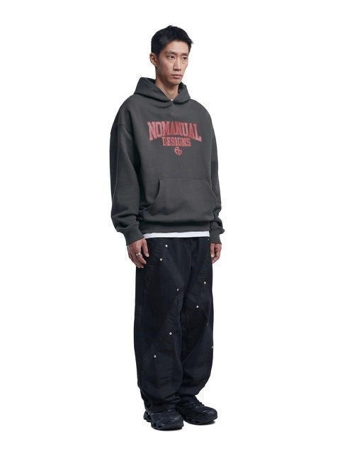 【NOMANUAL】A.L HOODIE / 【ノーマニュアル】ロゴプリント長袖パーカー